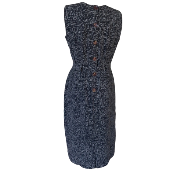 Jolibel navy blue white polka dots belted dress - Picture 5 of 8